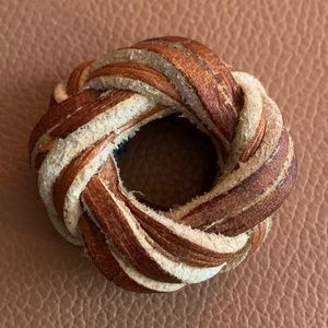 Vintage leather necktie slider